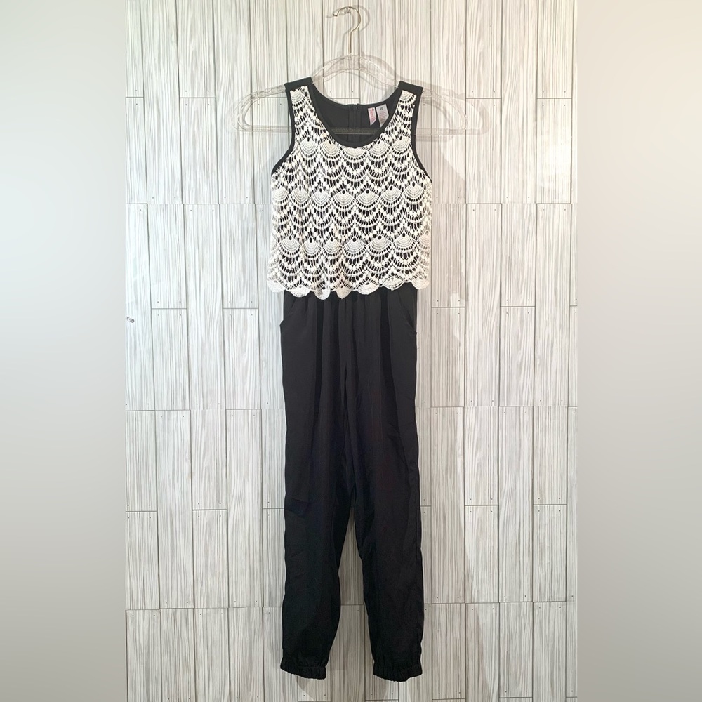 Girls Crochet Peplum Jumpsuit Romper